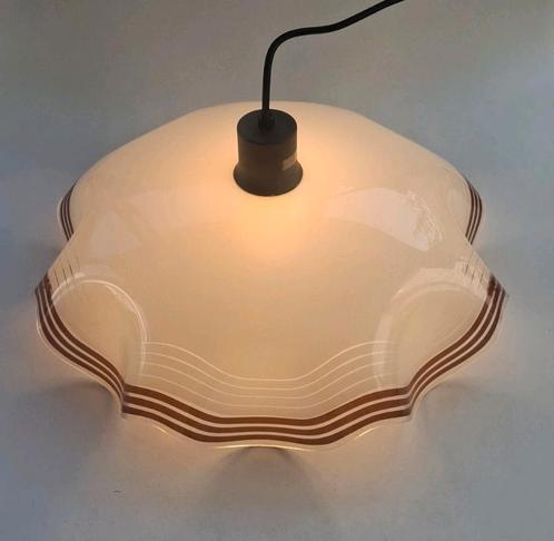 Vintage Glazen "Bloem" Hanglamp, Huis en Inrichting, Lampen | Hanglampen, Zo goed als nieuw, Minder dan 50 cm, Glas, Ophalen of Verzenden