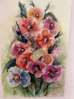 Bloemen aquarel, Antiek en Kunst, Kunst | Schilderijen | Klassiek, Ophalen