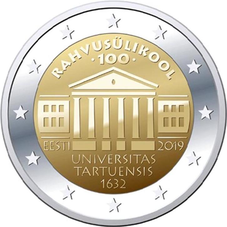 2 euro Estland 2019 - 100 jaar universiteit Tartu (UNC), Postzegels en Munten, Munten | Europa | Euromunten, Losse munt, 2 euro