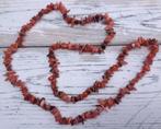 HelloGoodbye Nieuwe Ketting steentjes roestbr/oranje 90cm, Ophalen of Verzenden, Nieuw, Oranje, Steen of Mineraal