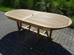 Uitschuifbare teakhouten tuintafel - ovaal / 240-300x110 cm, Ophalen, Gebruikt, Ovaal, Teakhout