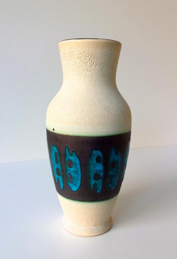 Keramiek vaas wit turquoise Dümler & Breiden Germany 3699-g, Antiek en Kunst, Antiek | Keramiek en Aardewerk, Ophalen of Verzenden