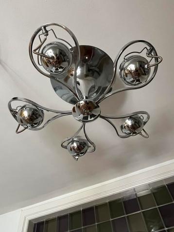 Vintage chromen eyeball plafondlamp LED defect beschikbaar voor biedingen