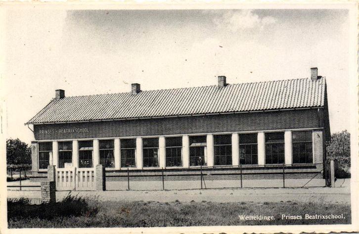 Wemeldinge. Prinses Beatrixschool. - beschreven, Verzamelen, Ansichtkaarten | Nederland, Ongelopen, Noord-Brabant, Voor 1920, Ophalen of Verzenden