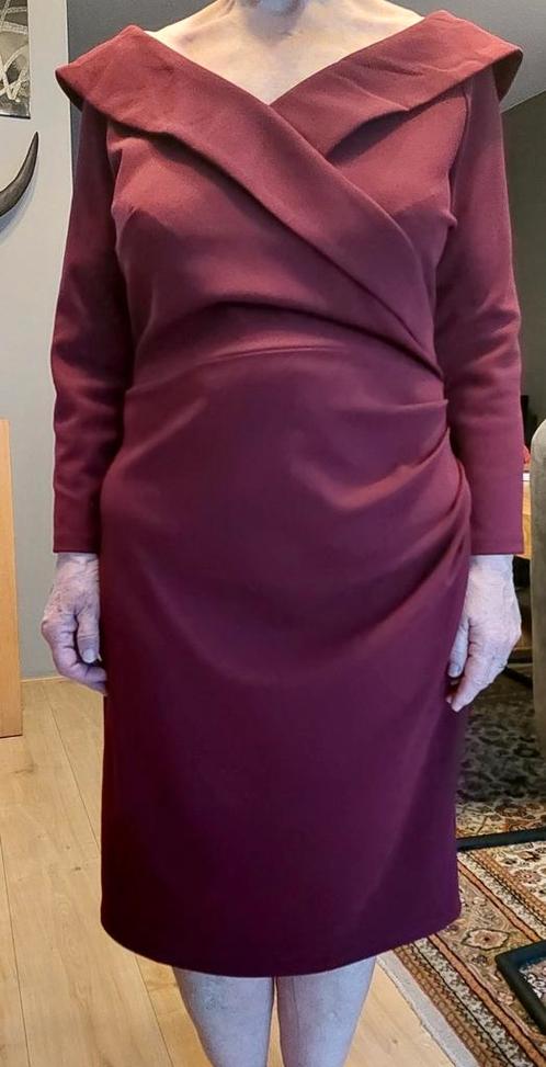 Jurk, kleur Burgundy, maat XL, Kleding | Dames, Jurken, Zo goed als nieuw, Maat 42/44 (L), Overige kleuren, Onder de knie, Ophalen of Verzenden