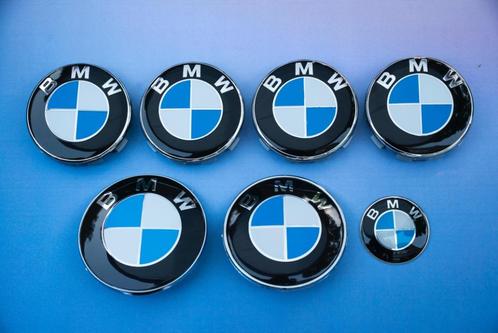 BMW logo’s emblemen naafdoppen stuurlogo's zwart en blauw, Auto diversen, Wieldoppen, Nieuw, Ophalen of Verzenden