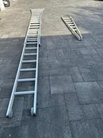 Ladder 3 delig schuifladder 6,30M aluminium + kleine ladder, Ophalen, Gebruikt, Ladder, Opvouwbaar of Inschuifbaar