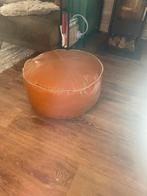 Cognac kleurige poef, Huis en Inrichting, Ophalen, Gebruikt, Rond, Overige materialen