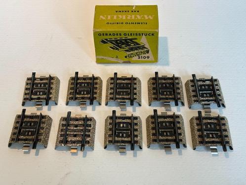 10 x Märklin 5109 passtuk M rails 33,5 mm, Hobby en Vrije tijd, Modeltreinen | H0, Gebruikt, Rails, Wisselstroom, Märklin, Ophalen of Verzenden