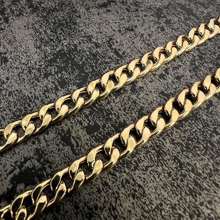 14k gouden ketting cuban schakel nieuw italy, Sieraden, Tassen en Uiterlijk, Kettingen, Nieuw, Goud, Ophalen of Verzenden