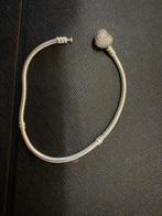 pandora Moments Sprankekend Hart en Pavé Snake armband 21cm, Ophalen, Zo goed als nieuw, Staal, Navelpiercing