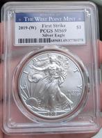 2019 (W) American Silver Eagle - PCGS MS69 - 1 OZ zilver, Postzegels en Munten, Munten | Amerika, Ophalen of Verzenden, Noord-Amerika