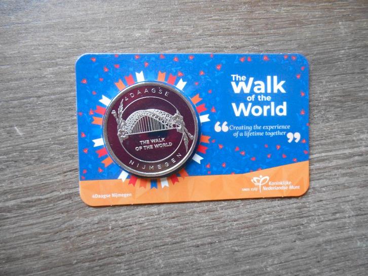 Vierdaagse penning in coincard 2025 The Walk of the World, Postzegels en Munten, Penningen en Medailles, Overige materialen, Nederland