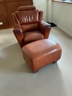 Schapenleren fauteuil, Ophalen, Gebruikt, 100 tot 125 cm, Leer