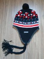 Leuke Muts met Oorkleppen + Pompon zwart/roze/rood ZGAN, Ophalen of Verzenden, Zo goed als nieuw, Maat 36 (S), Muts