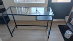 Tafel met glasplaat, Ophalen, Gebruikt, 25 tot 50 cm, Rechthoekig