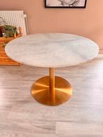 Stijlvolle ronde marmeren eettafel 105cm, Ophalen, 100 tot 150 cm, Rond, Zo goed als nieuw