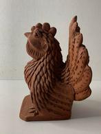 Handgemaakt terracotta beeld haan vogel, Verzenden