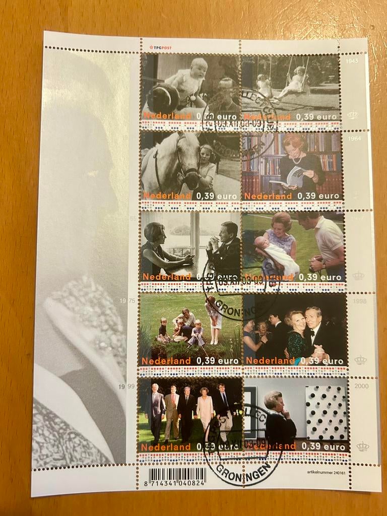 Blokje gestempeld Beatrix en Claus, Postzegels en Munten, Postzegels | Nederland, Ophalen of Verzenden, Na 1940, Gestempeld