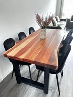 Eettafel met Zwarte Poten, Ophalen, 100 tot 150 cm, Eikenhout, Zo goed als nieuw