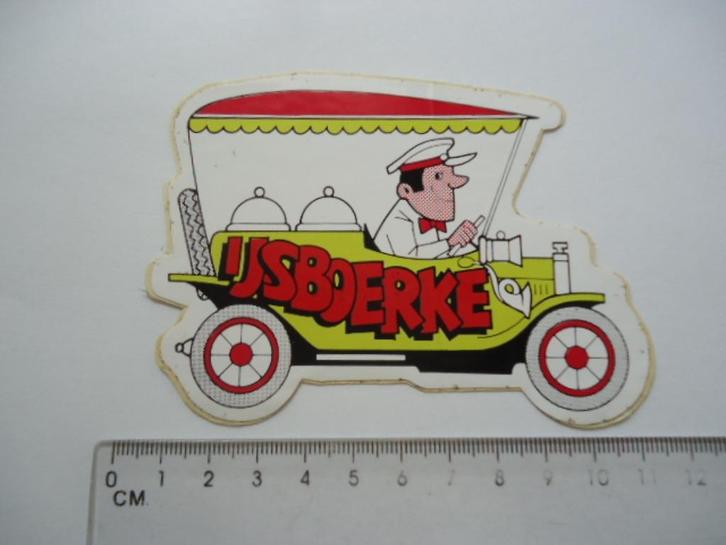 sticker oud IJSBOERKE IJS car auto strip retro vintage ijsje, Verzamelen, Stickers, Zo goed als nieuw, Bedrijf of Vereniging, Ophalen of Verzenden