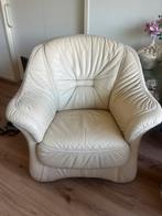 Luxe leren draai fauteuils creme wit, Minder dan 75 cm, Leer, Ophalen of Verzenden, Zo goed als nieuw