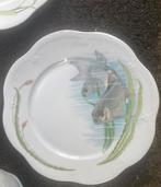 Porseleinen borden met vissendecor, Ophalen of Verzenden