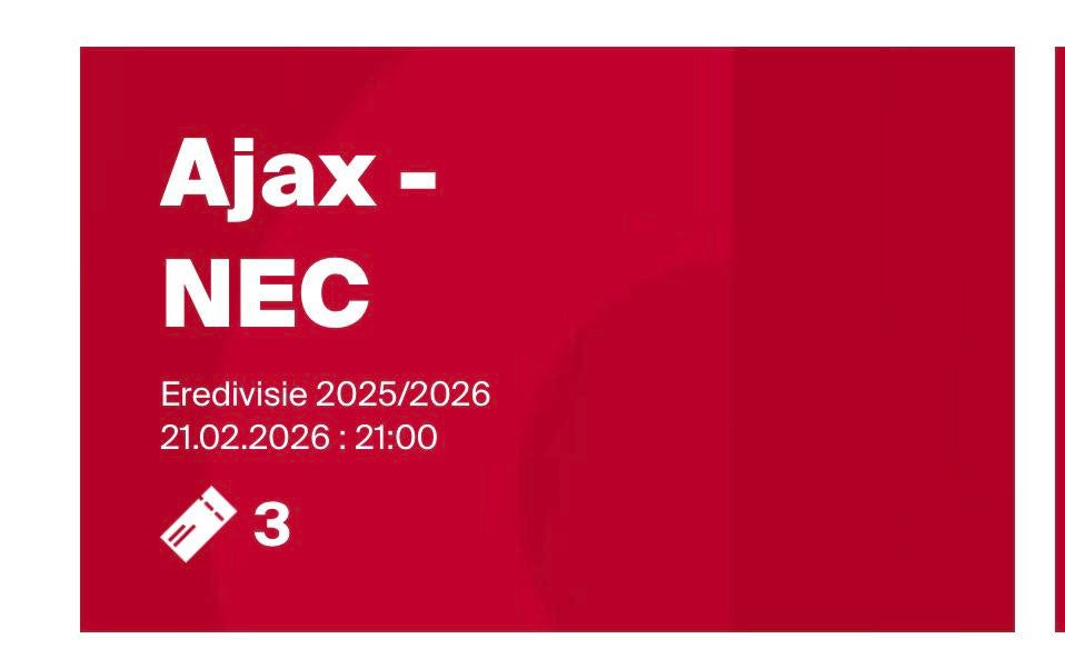 1 kaart ajax nec te koop, Eén persoon, Februari