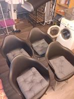 Set van 4 zwarte stoelen met kussens, Huis en Inrichting, Ophalen of Verzenden