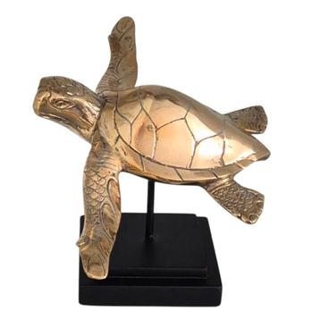 schildpad messing beeld op standaard  beschikbaar voor biedingen