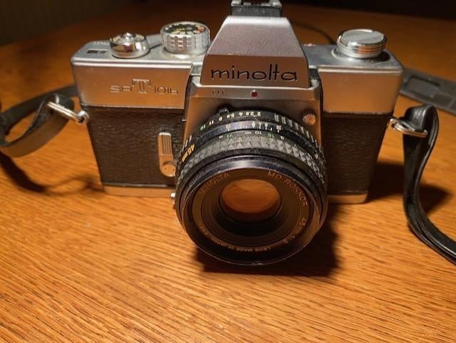 Minolta SRT 101b, Audio, Tv en Foto, Fotocamera's Analoog, Ophalen, Gebruikt, Spiegelreflex, Minolta