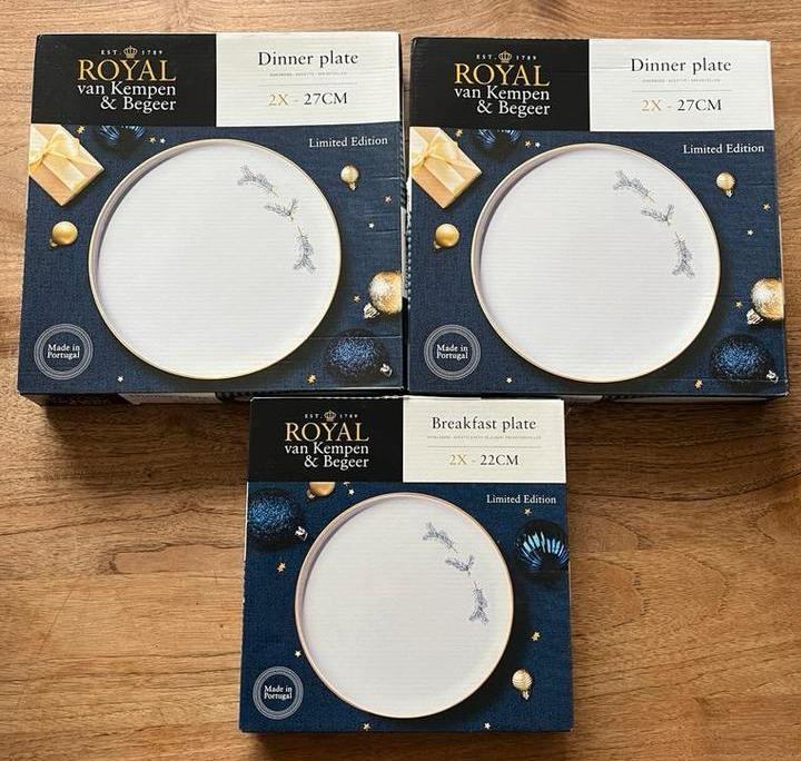 Royal van Kempen & Begeer, limited Edition, wit kerst borden, Huis en Inrichting, Keuken | Servies, Nieuw, Bord(en), Overige stijlen