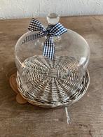 Antiek Brocante glazen kaasstolp met rieten bodem, Huis en Inrichting, Woonaccessoires | Stolpen, Ophalen of Verzenden, Zo goed als nieuw