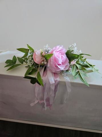 12x stoeldecoratie bruiloft 6x roze 6x champagne beschikbaar voor biedingen