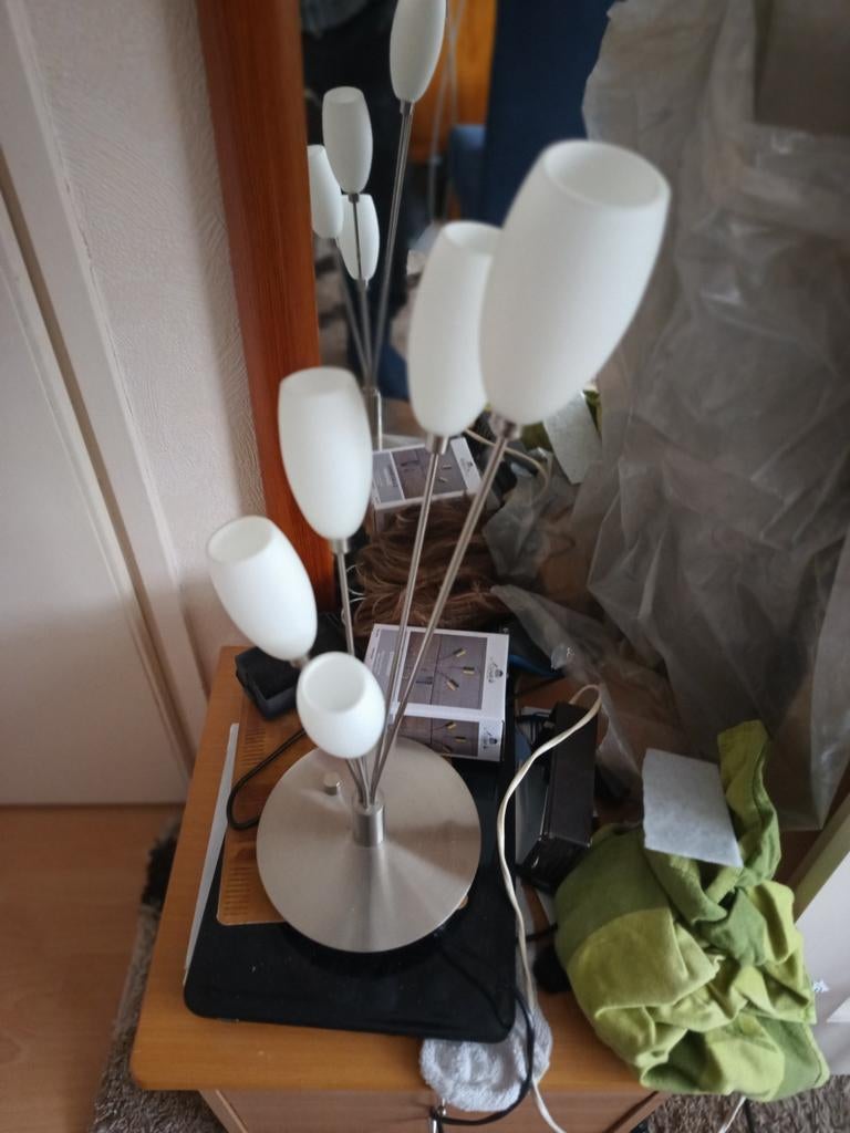 Tafel lanp, Huis en Inrichting, Woonaccessoires | Lijsten, Ophalen, Zo goed als nieuw, Metaal of Aluminium, Minder dan 50 cm