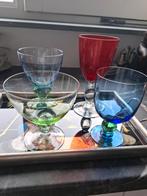 Schitterende Vintage gekleurde Goblet glazen, Ophalen of Verzenden