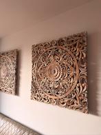 Houten wandpanelen | Boho/Ibiza stijl | 2 stuks, Antiek en Kunst, Ophalen