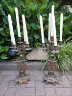 2 zware metalen kaarzen standaard/ijzeren kaarzen Candelabra, Ophalen of Verzenden, Overige materialen