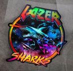 80's OUTRUN Synthwave vaporwave Shark Vinyl Auto Sticker, Verzenden, Huis en Inrichting
