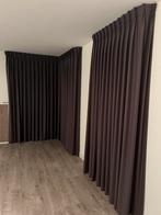 Antracietkleurige gordijnen, Huis en Inrichting, Stoffering | Gordijnen en Lamellen, Gebruikt, 200 cm of meer, Bruin, 150 tot 200 cm
