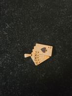14 k gouden speelkaarten hanger 7,1 gram, Overige voorstellingen, Nieuw, Ophalen of Verzenden, Goud