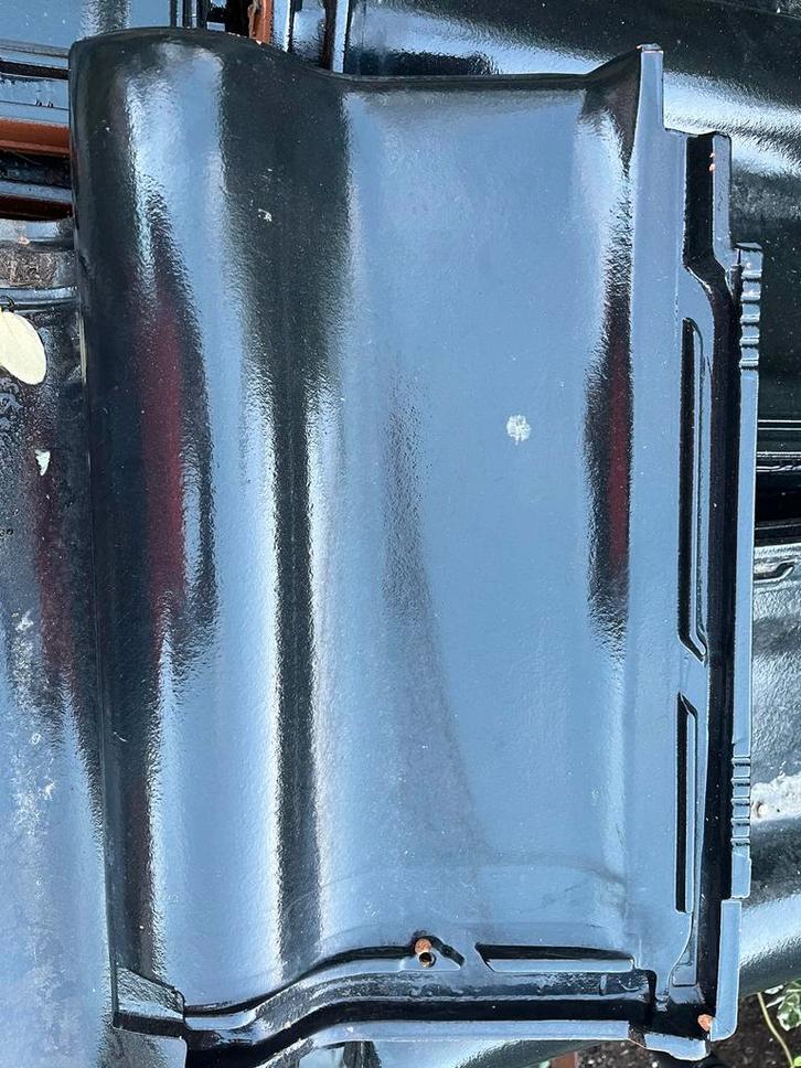 Fladern Plus geglazuurde zwarte dakpannen, Doe-het-zelf en Verbouw, Dakpannen en Dakbedekking, Gebruikt, Dakpannen, Steen of Klei