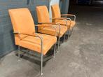 4 Gelderland, Jan des Bouvrie 6425SE eetkamer stoelen, Huis en Inrichting, Ophalen, Bruin, Leer, Vier