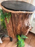 Boomstam Decoratie - Uniek & Sfeervol, Huis en Inrichting, Tafels | Bijzettafels, 45 tot 60 cm, Minder dan 55 cm, Gebruikt, Rond