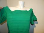 Ted Baker appeltjes groene stretch jurk wijde hals 5/44, Verzenden, Maat 42/44 (L), Zo goed als nieuw, Knielengte