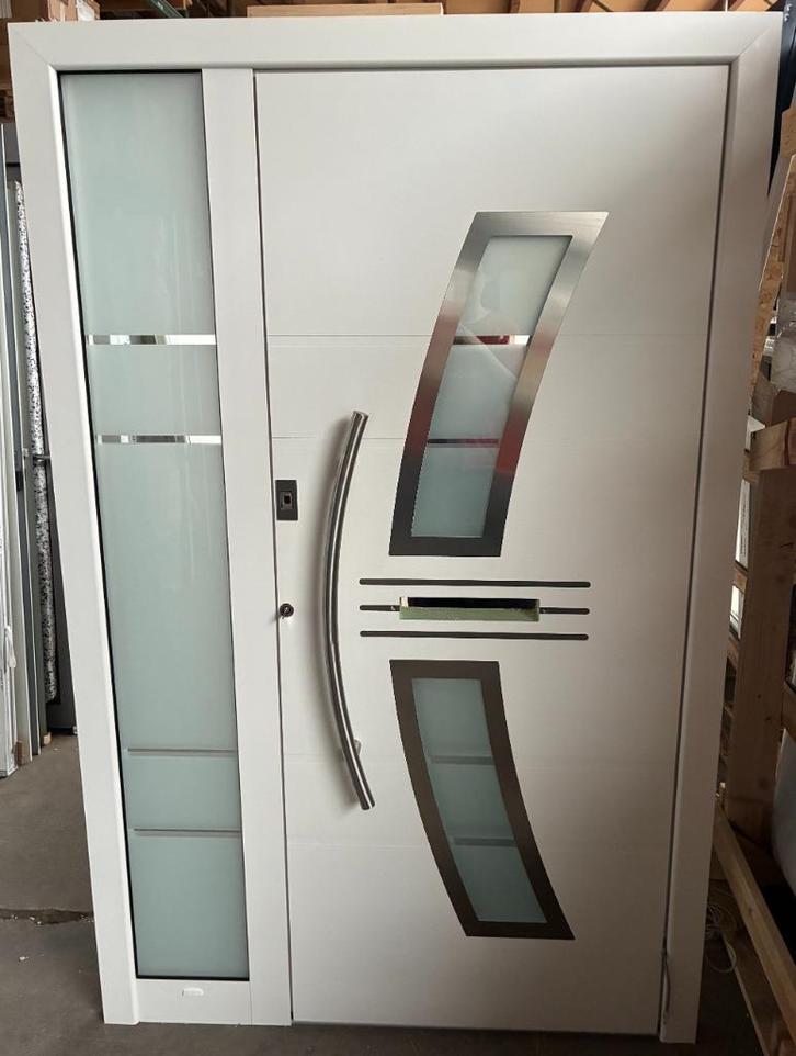 Aluminium voordeur met vingerprint 132,5 x 206,5 cm Links, Doe-het-zelf en Verbouw, Deuren en Horren, Nieuw, Buitendeur, 200 tot 215 cm