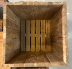 Plantenbak teak, grote bak, geborsteld, gerecycled teakhout, Tuin, Minder dan 60 cm, Vierkant, Nieuw