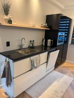 Moderne dubbelwandige keuken hoogglans wit, Huis en Inrichting, Keuken | Complete keukens, Ophalen, Wit, Graniet of Steen, Dubbelwandige keuken