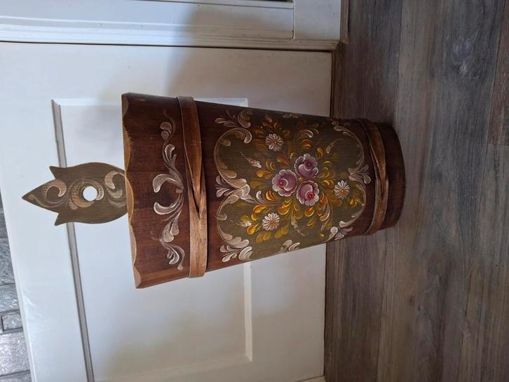 Prachtige houten beschilderde paraplubak, Antiek en Kunst, Curiosa en Brocante, Ophalen of Verzenden
