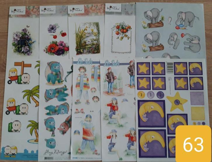 Knipvellen, Hobby en Vrije tijd, Kaarten | Zelf maken, Zo goed als nieuw, Knipvel, Overige thema's, Ophalen